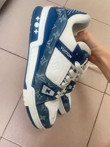 Louis Vuitton Trainer Line Sneakers "Denim White" photo review