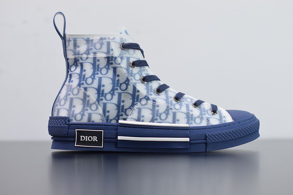 DIOR B23 OBLIQUE HIGH TOP SNEAKERS BLUE