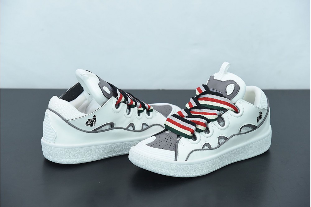 Lanvin Leather Curb White gray