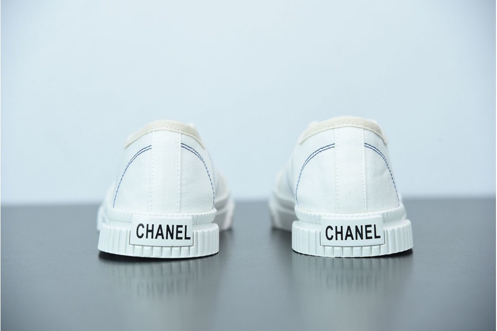 Chanel canvas shoe White