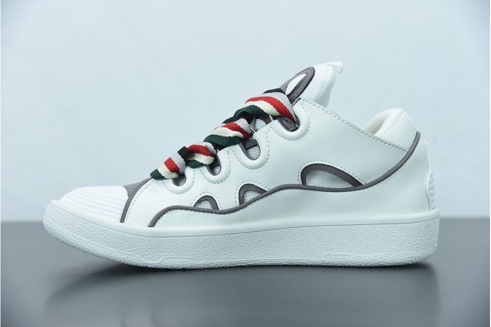 Lanvin Leather Curb White gray