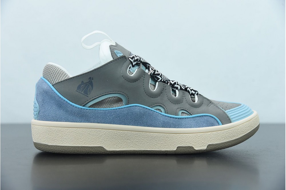 Lanvin Leather Curb Blue Grey