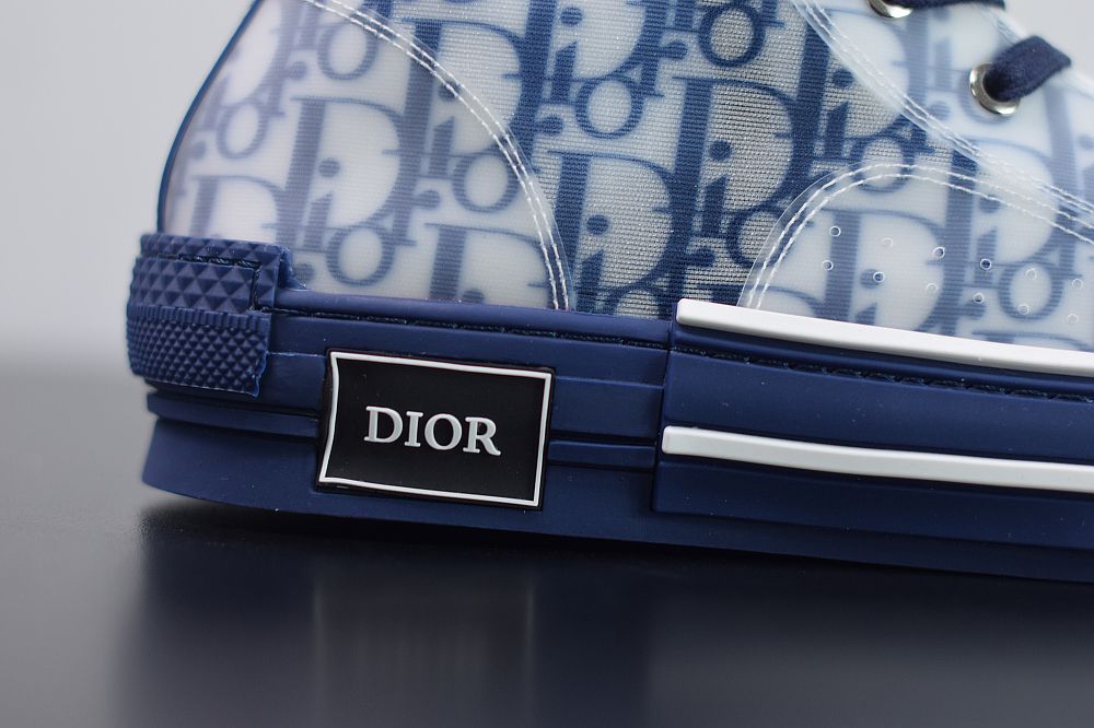 DIOR B23 OBLIQUE HIGH TOP SNEAKERS BLUE