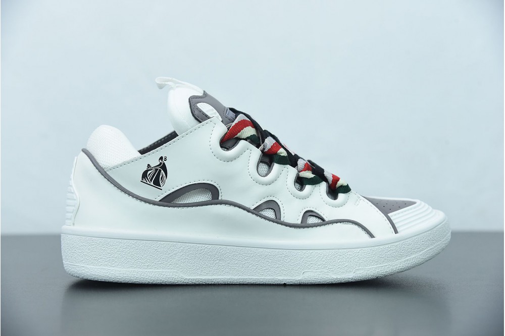 Lanvin Leather Curb White gray