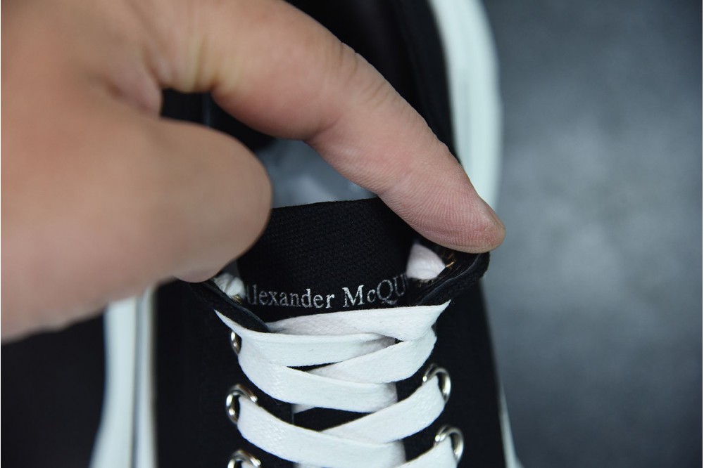 Alexander McQueen High rise canvas shoes with thick soles