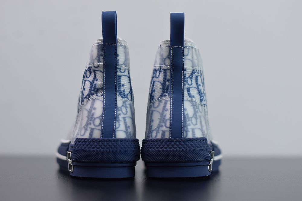 DIOR B23 OBLIQUE HIGH TOP SNEAKERS BLUE