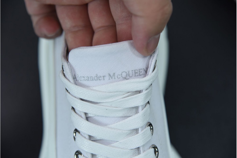 Alexander McQueen High rise canvas shoes with thick soles