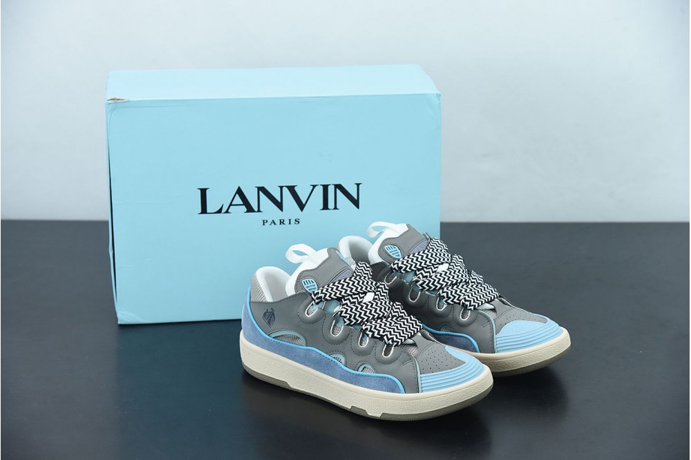 Lanvin Leather Curb Blue Grey