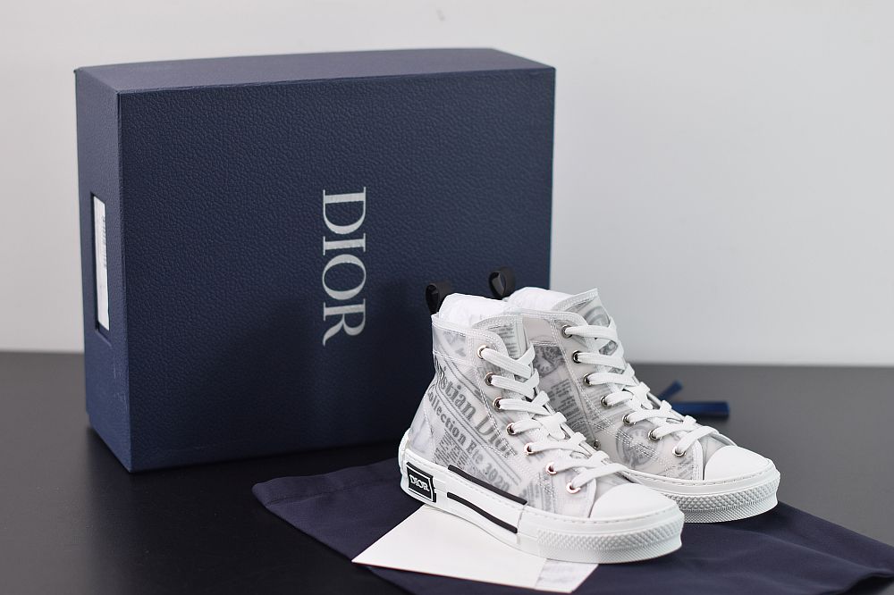 Dior B23 High Top Daniel Asham Newspaper