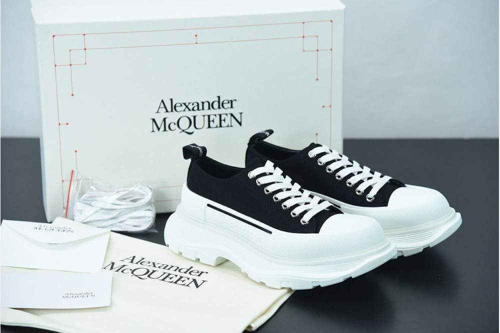 Alexander McQueen High rise canvas shoes with thick soles