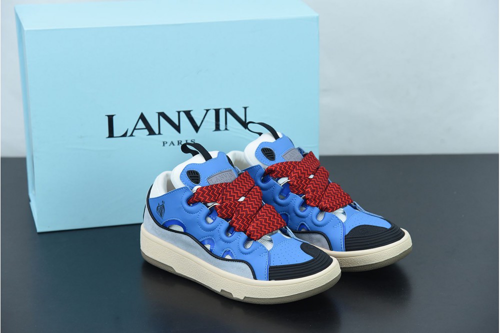 Lanvin Leather Curb Navy blue