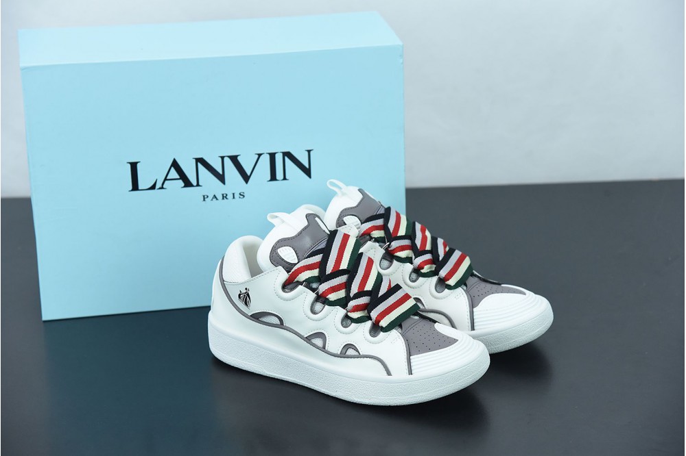 Lanvin Leather Curb White gray