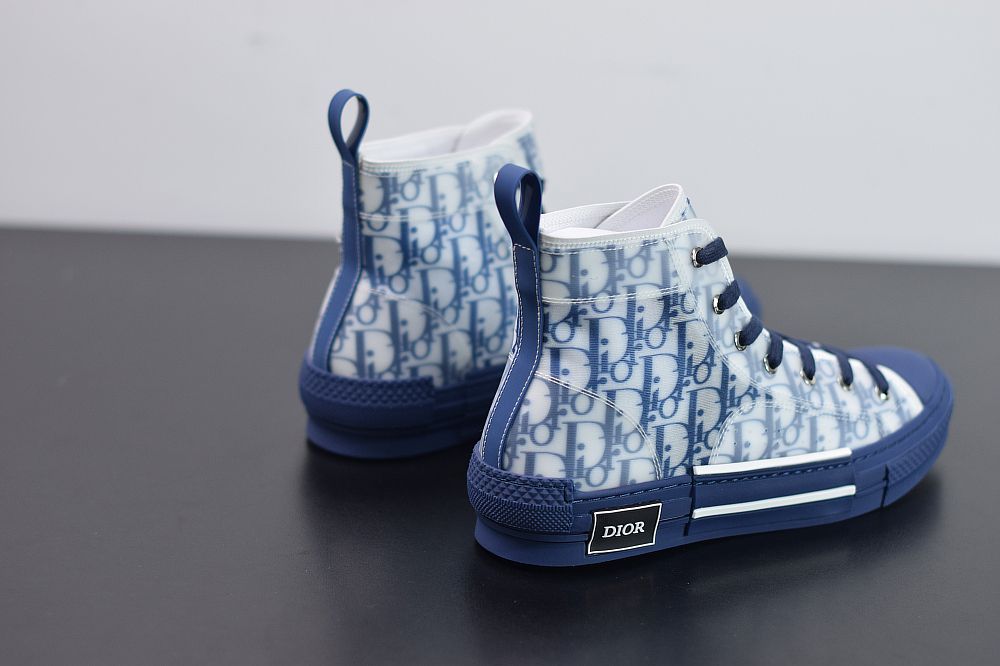 DIOR B23 OBLIQUE HIGH TOP SNEAKERS BLUE