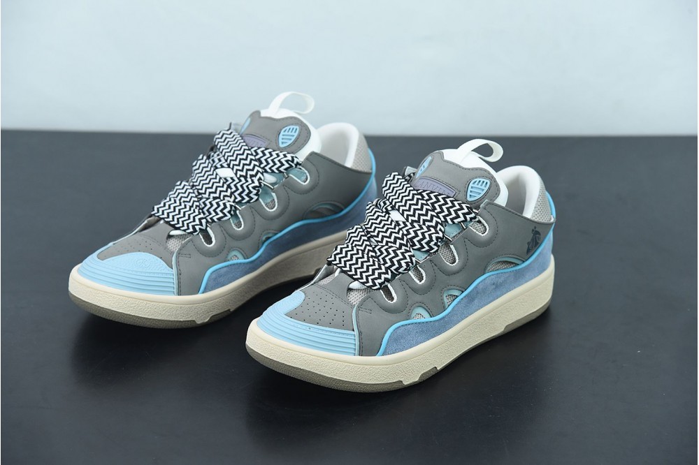 Lanvin Leather Curb Blue Grey