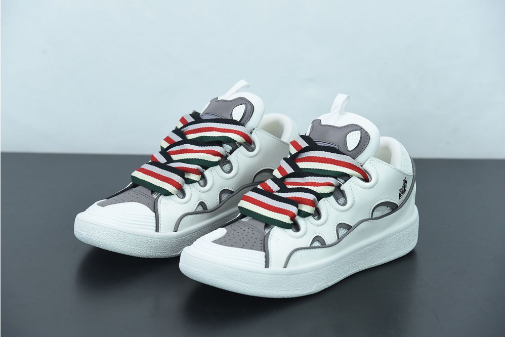 Lanvin Leather Curb White gray