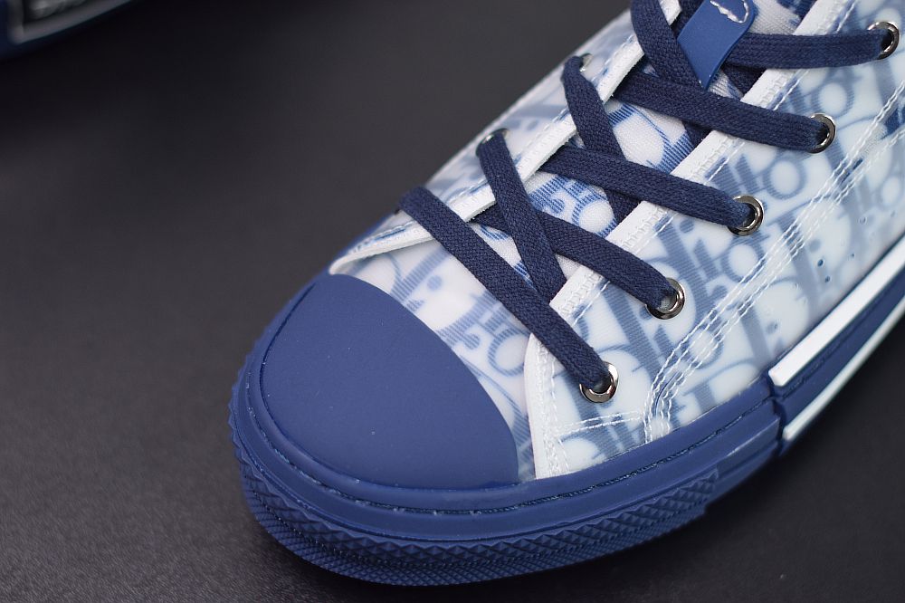 DIOR B23 OBLIQUE HIGH TOP SNEAKERS BLUE