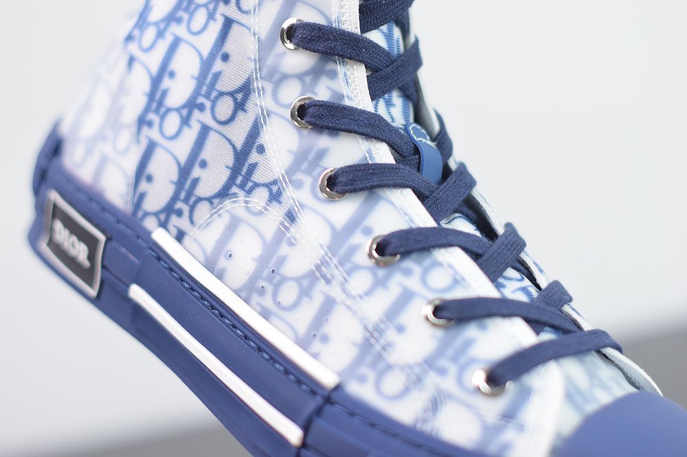 DIOR B23 OBLIQUE HIGH TOP SNEAKERS BLUE